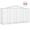 vidaXL Cestos gabi&atilde;o arqueados 40 pcs 200x50x100/120 ferro galvanizado