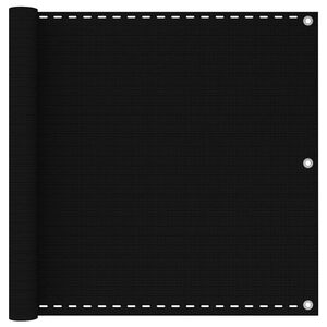vidaXL Tela de varanda 90x600 cm PEAD preto