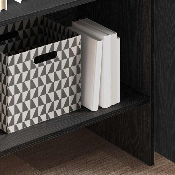 vidaXL Gabinete de Livros Carvalho Preto 60 x 35 x 180 cm