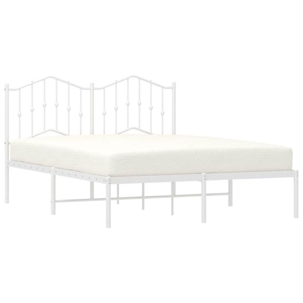 vidaXL Estrutura de cama com cabeceira 150x200 cm metal branco
