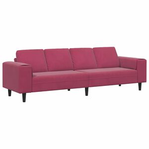 vidaXL Sof&aacute; de Sala de Estar Vinho Vermelho 250 x 77 x 76 cm
