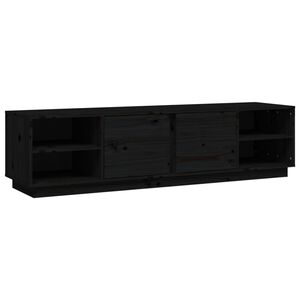 vidaXL M&oacute;vel de TV 156x40x40 cm madeira de pinho maci&ccedil;a preto