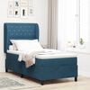 vidaXL Cama Box com colch&atilde;o Azul Escuro 190 x 90 cm Poli&eacute;ster