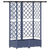 vidaXL Cama Elevada com Treli&ccedil;a e Telhado Cinzento 124 x 40 x 123 cm