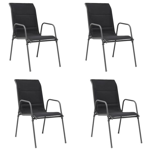 vidaXL 5 pcs conjunto de jantar para exterior a&ccedil;o preto
