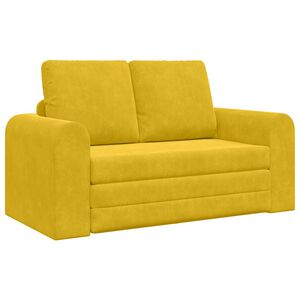 vidaXL Sof&aacute;-Cama Amarelo 148 x 71 x 83 cm Veludo