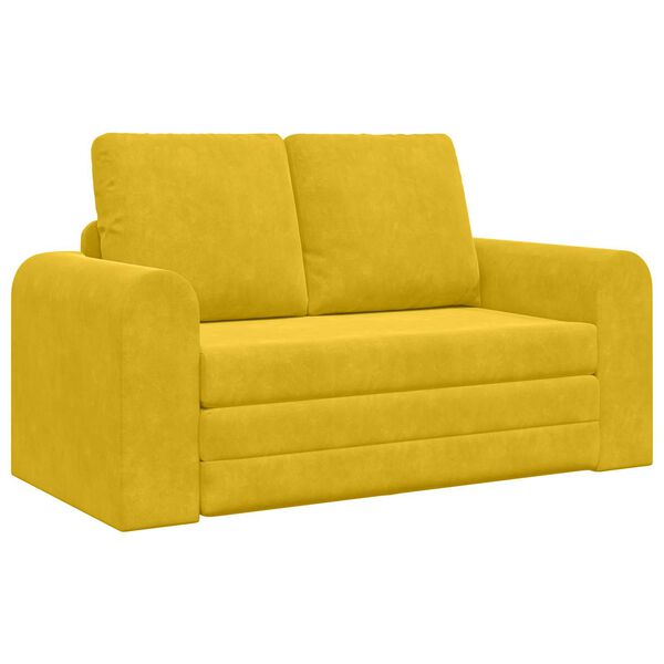vidaXL Sof&aacute;-Cama 60cm Amarelo Veludo