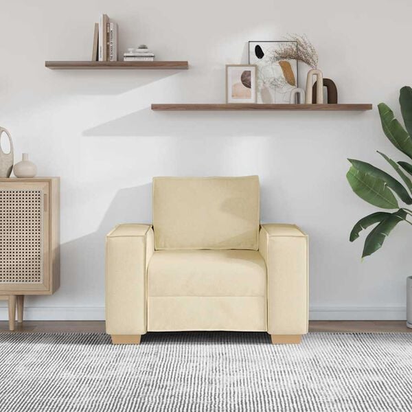 vidaXL Sof&aacute;-cadeira Creme 100x78x84 cm Tecido