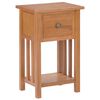 vidaXL Mesa de apoio com gaveta 35x27x55 cm madeira carvalho maci&ccedil;a
