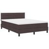 vidaXL Cama Box com colch&atilde;o Marrom Escuro 140 x 190 cm tecido