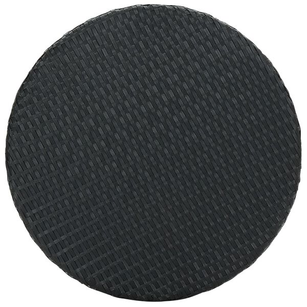 vidaXL 3 pcs conjunto bar de jardim com almofadões vime PE preto