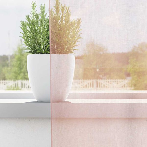 vidaXL Cortinas de voile com la&ccedil;os 2 pcs rosa-claro 140x245 cm