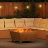vidaXL Fire Pit Castanho 80 x 80 x 43 cm Aço