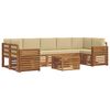 vidaXL Conjuntos de sof&aacute;s com almofada 8 pcs Natural e Bege