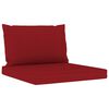 vidaXL 9 pcs conjunto lounge para jardim com almofad&otilde;es vermelho tinto