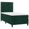 vidaXL Cama box spring c/ colch&atilde;o/LED 100x200 cm veludo verde-escuro