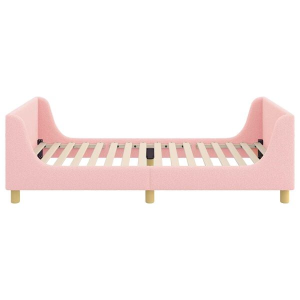vidaXL Estrutura de Cama Infantil com Cabeceira Rosa 90 x 190 cm
