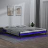 vidaXL Estrutura de cama com LEDs 120x200cm madeira maci&ccedil;a cinzento