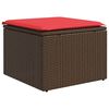 vidaXL Banco de jardim com almofada marrom 55x55x37 cm vime sint&eacute;tico