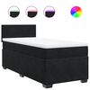 vidaXL Cama box spring com colch&atilde;o solteiro veludo preto