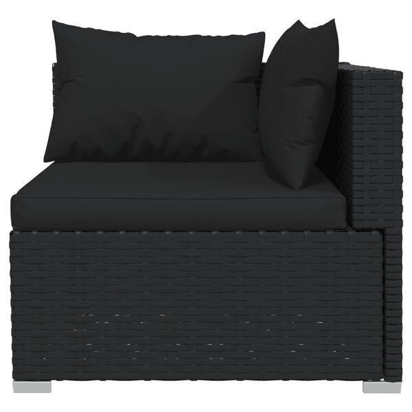 vidaXL 12 pcs conjunto lounge de jardim c/ almofad&otilde;es vime PE preto