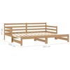 vidaXL Estrutura sof&aacute;-cama de puxar 2x(90x200) cm pinho castanho mel
