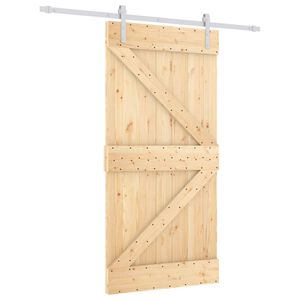 vidaXL Porta Deslizante Natural e Branco 100 x 210 cm