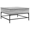 vidaXL Mesa de centro 80x80x45cm deriv. madeira/metal cinzento sonoma