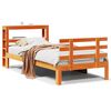 vidaXL Estrutura cama c/ cabeceira 100x200cm pinho maci&ccedil;o castanho-mel