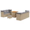 vidaXL Conjunto de Sof&aacute; de Jardim Manual 10 pcs bege e cinzento claro