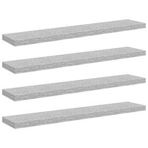 vidaXL Prateleiras de parede 4 pcs 120x23,5x3,8cm MDF cinzento-cimento