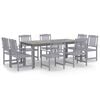 vidaXL 9 pcs conjunto de jantar para jardim ac&aacute;cia maci&ccedil;a cinzento