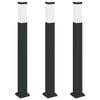 vidaXL Lumin&aacute;rias de poste, 3 unidades, 80 cm, pretas, IP44