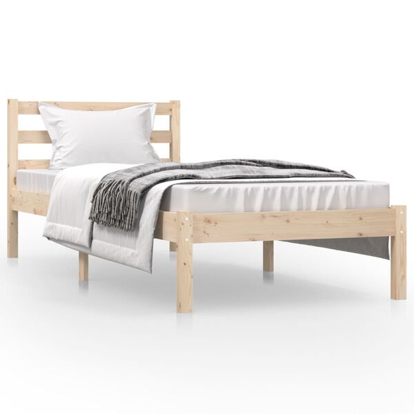 vidaXL Estrutura de cama pequena solteiro 75x190 cm pinho maci&ccedil;o