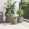 vidaXL Cesta de Plantas com armazenamento 3 pcs Cinzeto Rattan Kubu