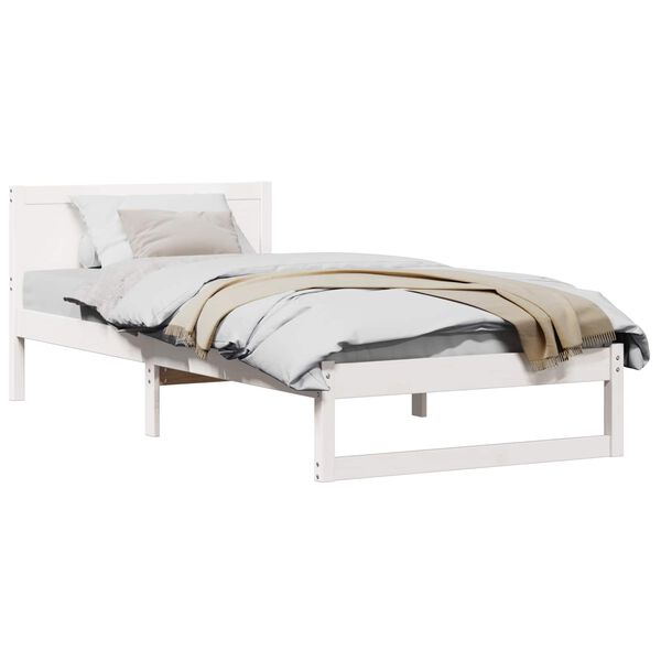 vidaXL Estrutura da Cama Branco 90 x 190 cm Madeira de Pinheiro S&oacute;lida