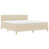 vidaXL Cama Box com almofada com cabeceira Creme 180 x 200 cm tecido