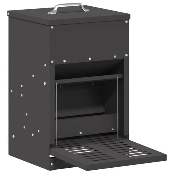 vidaXL Comedouro de Pedal para Frango Preto 25 x 42 x 40 cm