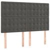 vidaXL Cabeceira Cinza Escuro 144x5x118/128 cm Veludo