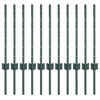 vidaXL Poste de Cerca 11 pcs Verde 100 cm A&ccedil;o