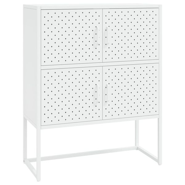 vidaXL Aparador alto 80x35x100 cm aço branco