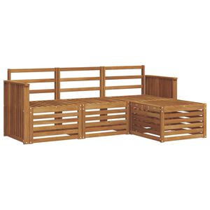 vidaXL Conjunto de Sof&aacute;s para Exterior 4 pcs Natural