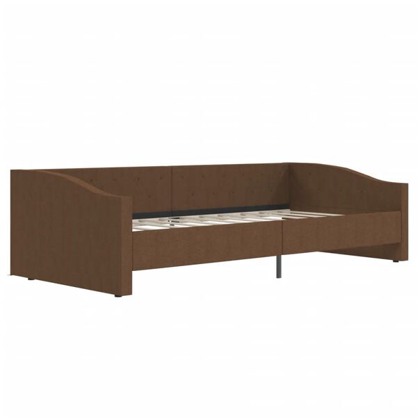 vidaXL Sof&aacute;-cama + colch&atilde;o e sa&iacute;da USB 90x200cm tecido castanho-escuro