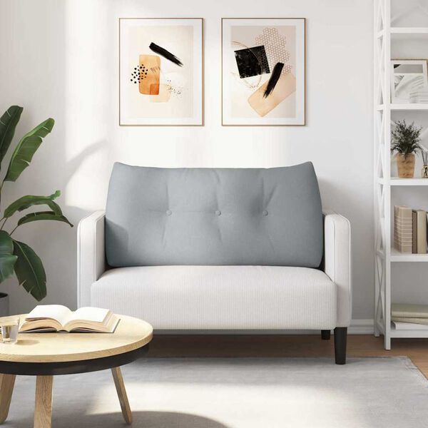 vidaXL Travesseiro para Costas Cinzento-claro 100 x 24 x 50 cm tecido