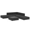 vidaXL 6 pcs conjunto lounge de jardim c/ almofadões vime PE preto