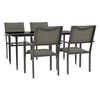 vidaXL 5 pcs conjunto de jantar para jardim a&ccedil;o e textilene preto
