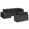 vidaXL 10 pcs conjunto sof&aacute;s de jardim c/ almofad&otilde;es vime PE preto