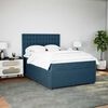 vidaXL Cama com molas/colch&atilde;o 140x190 cm veludo azul-escuro