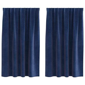vidaXL Cortinas opacas 2 unid. Azul Escuro 140 x 140 cm Veludo