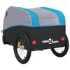 vidaXL Reboque para bicicleta 45 kg ferro preto e azul